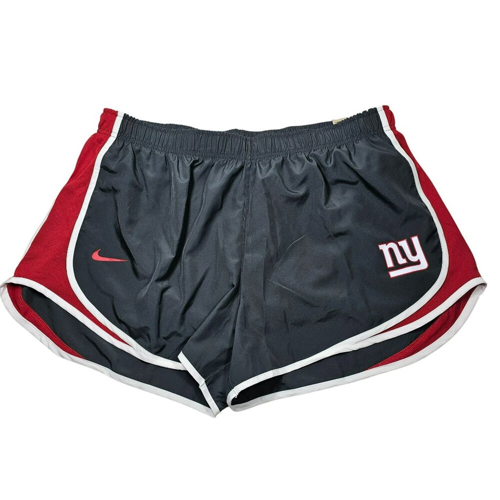Nike NY Giants NWT Dri-Fit Lined Running Shorts Womens Size XXL Gray Red White